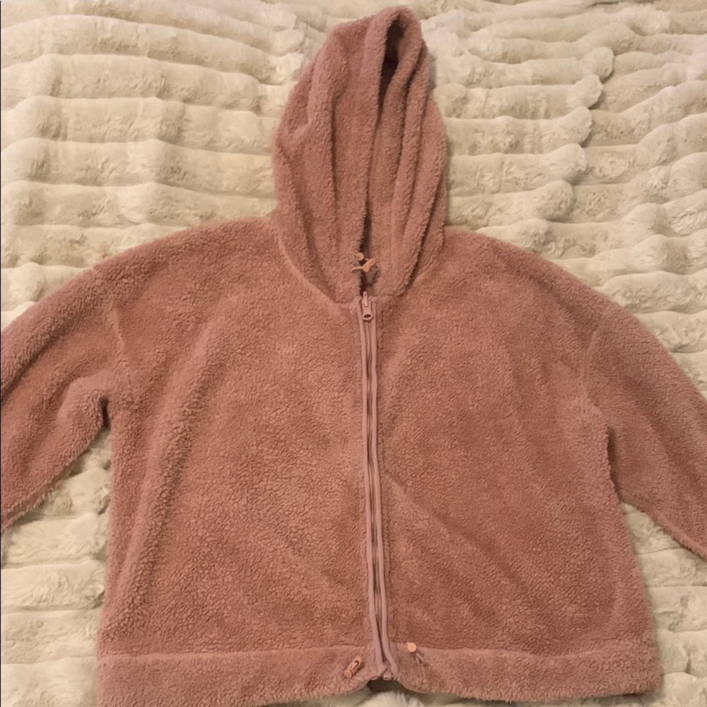 Pink Puffer Jacket with Hood and Zipper